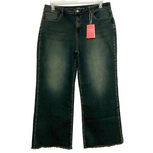 Flamingo Wide Leg Jeans 2XL Blue‎ Plus Size Boho Hippie Curvy Dark Feminine